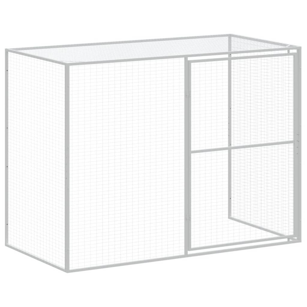 vidaXL Dog House with Run Anthracite 214x1273x181 cm Galvanised Steel