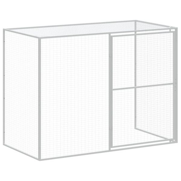 vidaXL Dog House with Run Anthracite 214x1273x181 cm Galvanised Steel