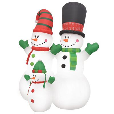 vidaXL Christmas Inflatable Snowmen Family LED IP44 240 cm