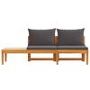 vidaXL Garden Bench with Table Dark Grey Cushions Solid Acacia Wood
