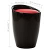 vidaXL Storage Stool Black and Red Faux Leather