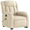vidaXL Stand up Massage Recliner Chair Cream Fabric