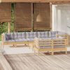 vidaXL 9 Piece Garden Lounge Set with Grey Cushions Solid Pinewood