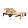 vidaXL 2-Person Sun Lounger with Cushions Bamboo