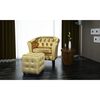 vidaXL Tub Chair with Footstool Gold Faux Leather