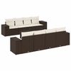 vidaXL 9 Piece Garden Sofa Set with Cushions Brown Poly Rattan