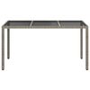 vidaXL Garden Dining Table Grey 150 x 90 x 75 cm Poly Rattan