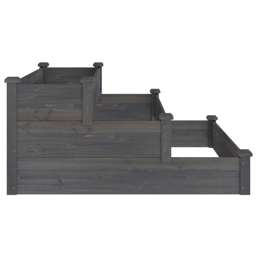 vidaXL Garden Raised Bed Grey 120x120x56 cm Solid Wood Fir