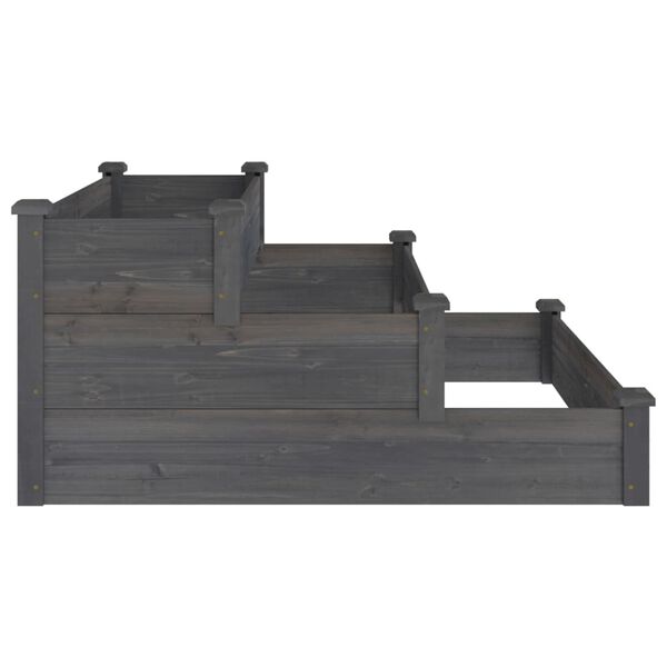 vidaXL Garden Raised Bed Grey 120x120x56 cm Solid Wood Fir