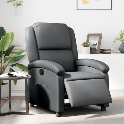 vidaXL Electric Recliner Chair Grey Faux Leather