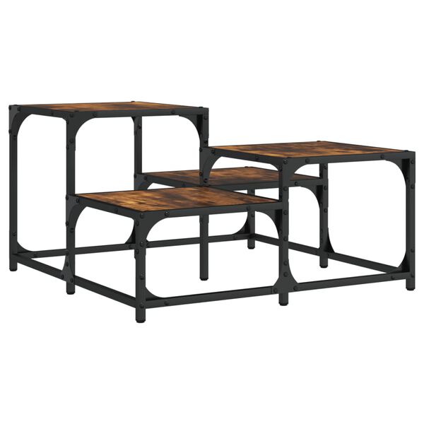 vidaXL Coffee Table Smoked Oak 68x68x40 cm Engineered Wood