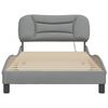 vidaXL Bed Frame with LED without Mattress "Hvar" Light Grey 100x190 cm Fabric