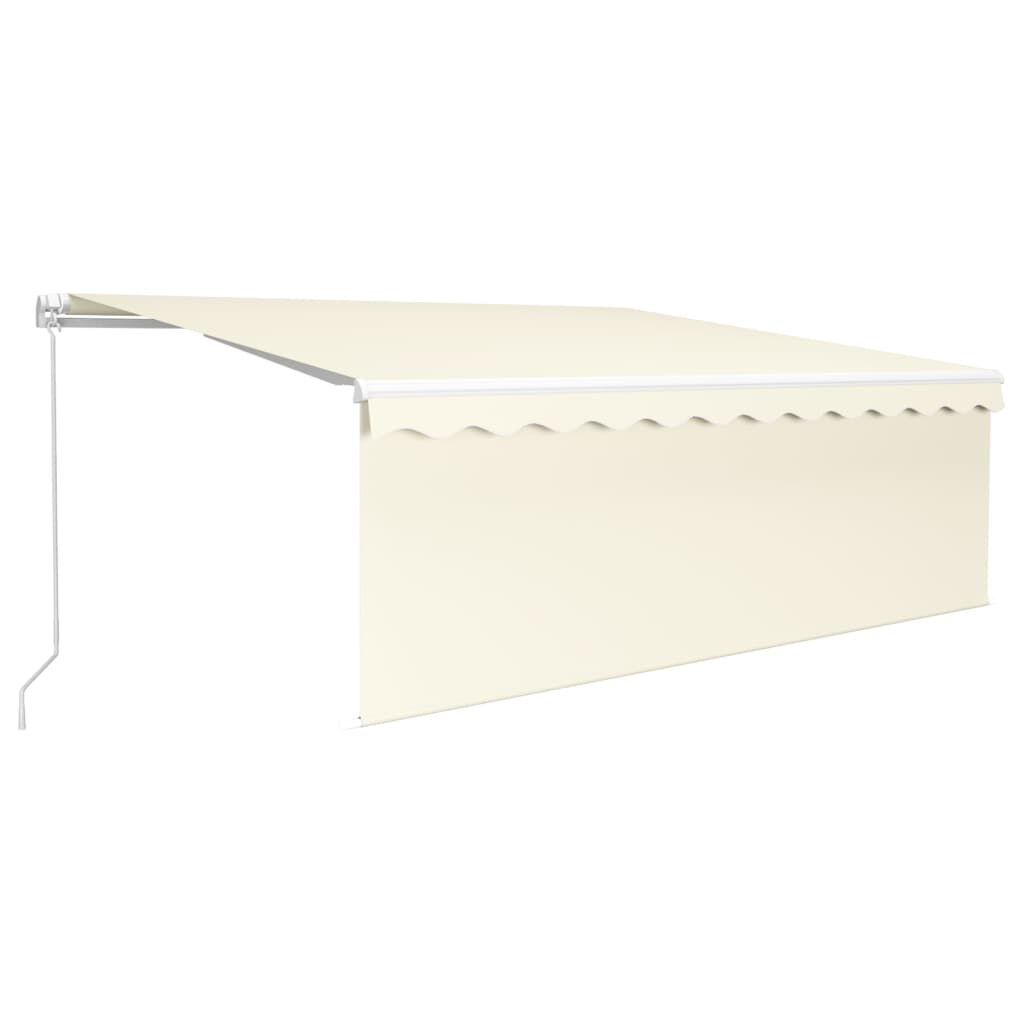 vidaXL Manual Retractable Awning with Blind 4x3m Cream