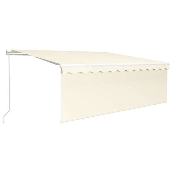 vidaXL Manual Retractable Awning with Blind 4x3m Cream