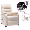 vidaXL Electric Massage Chair Cream Fabric