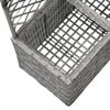vidaXL Trellis Raised Bed with 2 Pots 58x30x107 cm Poly Rattan Grey