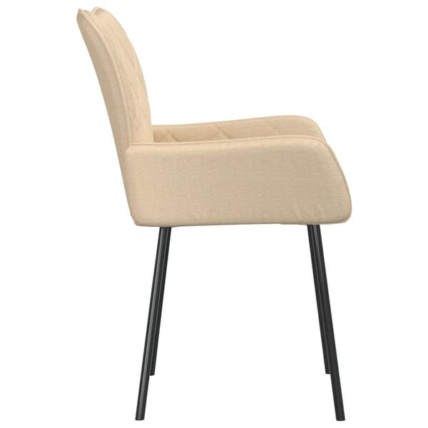 vidaXL Dining Chairs 2 pcs Cream Fabric