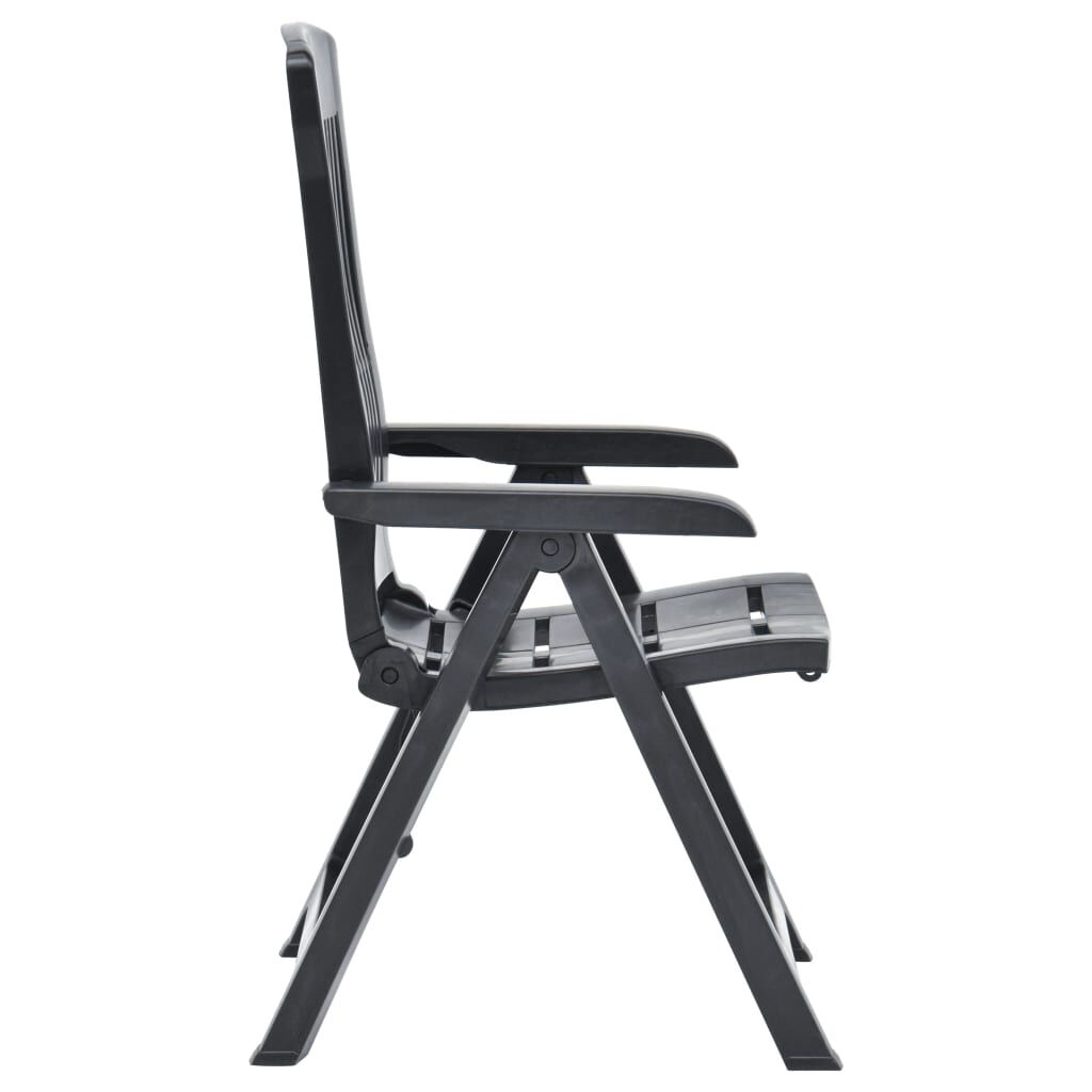 vidaXL Garden Reclining Chairs 2 pcs Plastic Anthracite