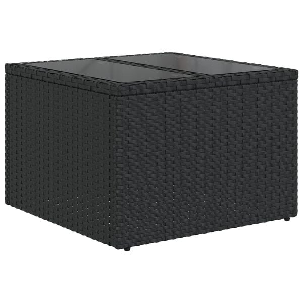 vidaXL 8 Piece Garden Sofa Set with Cushions Black Poly Rattan