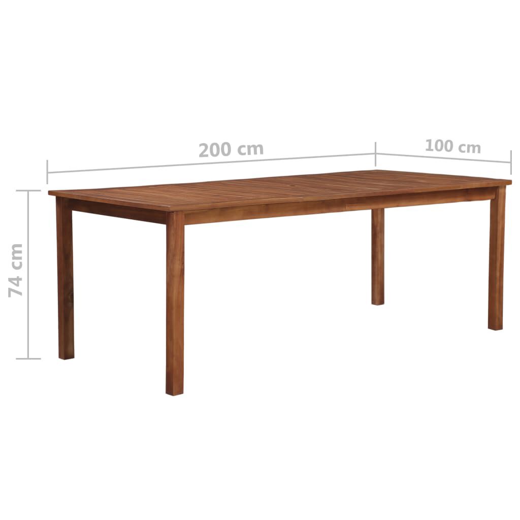 vidaXL Garden Table 200x100x74 cm Solid Acacia Wood