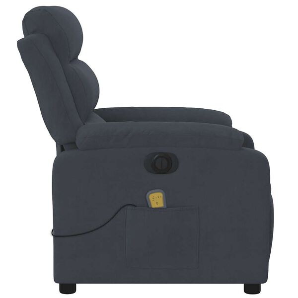 vidaXL Electric Massage Recliner Chair Dark Grey Velvet