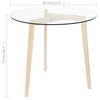 vidaXL Dining Table Transparent 80 cm Tempered Glass