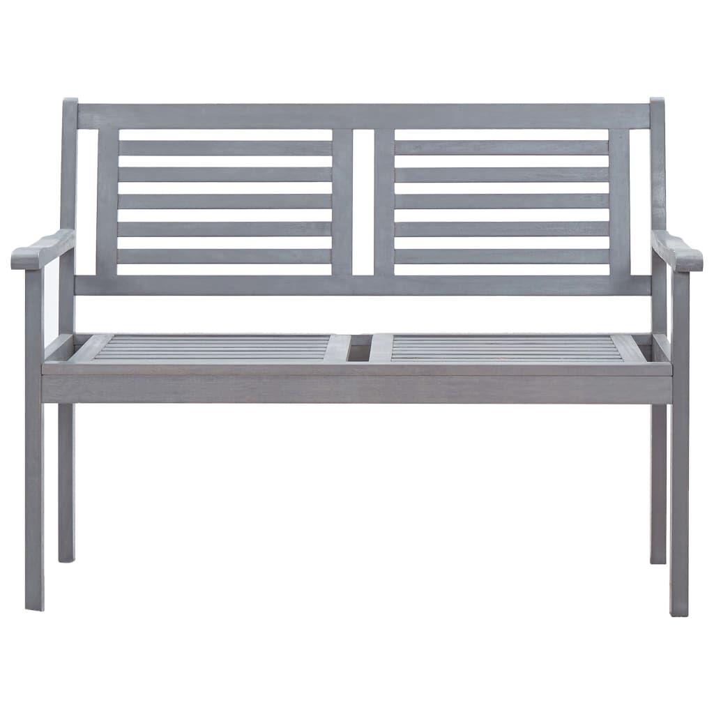 vidaXL 2-Seater Garden Bench 120 cm Grey Solid Eucalyptus Wood