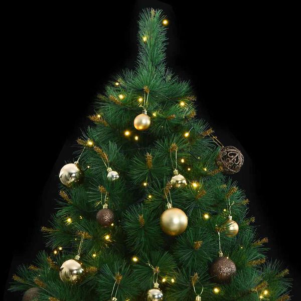 vidaXL Artificial Hinged Christmas Tree 150 LEDs & Ball Set 150 cm