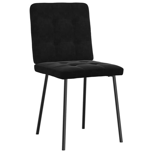 vidaXL Dining Chairs 4 pcs Black Velvet