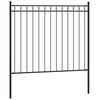 vidaXL Garden Fence Steel 1.7x0.8 m Black