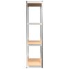 vidaXL 4-Layer Shelves 3 pcs Silver Steel&Engineered Wood