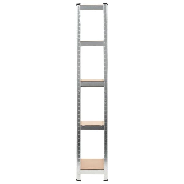 vidaXL Storage Shelves 3 pcs Silver 75x30x172 cm Steel and MDF