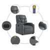 vidaXL Electric Massage Recliner Chair Grey Faux Leather