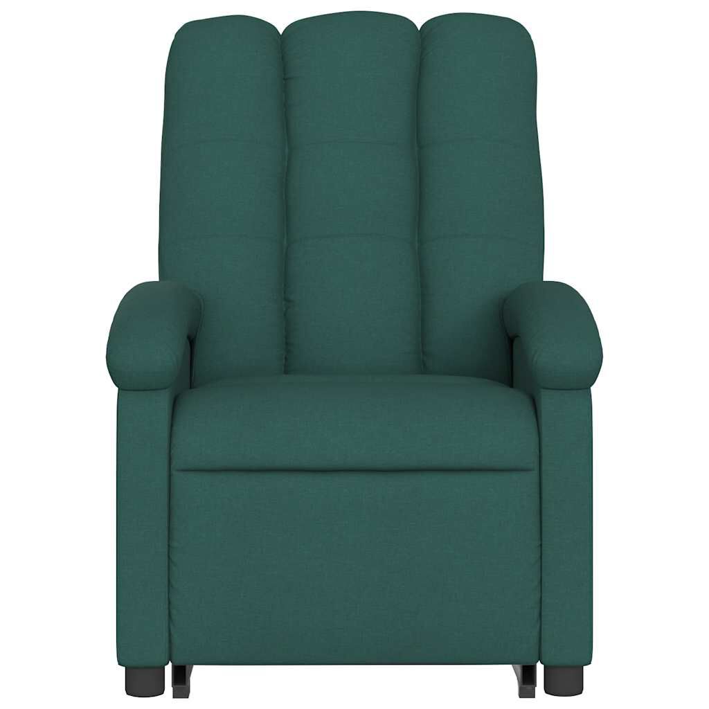 vidaXL Stand up Massage Recliner Chair Dark Green Fabric