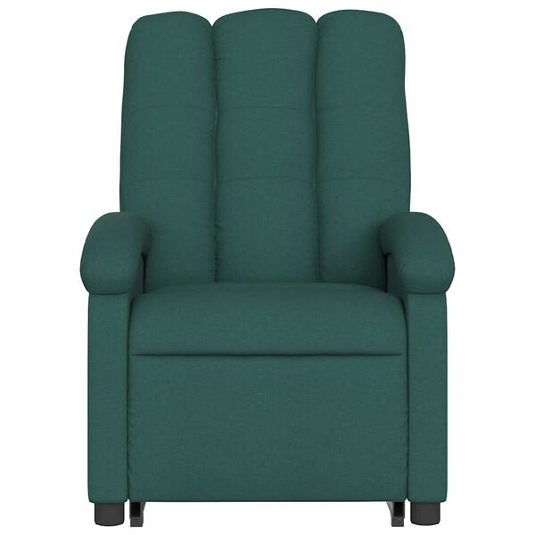 vidaXL Stand up Massage Recliner Chair Dark Green Fabric