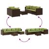vidaXL 5 Piece Garden Lounge Set with Cushions Brown Poly Rattan