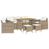 vidaXL 6 Piece Garden Sofa Set with Cushions Beige Poly Rattan