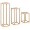 vidaXL 3 Piece Plant Stand Set Solid Wood Pine