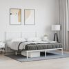 vidaXL Metal Bed Frame without Mattress with Headboard White 150x200cm