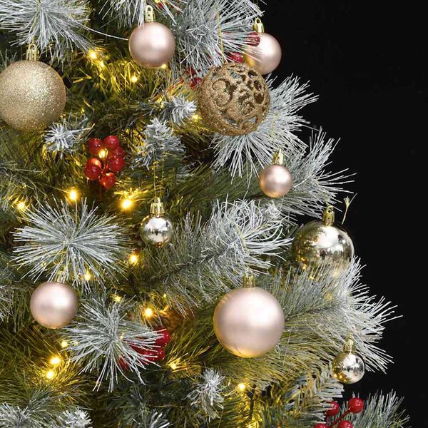 vidaXL Artificial Hinged Christmas Tree 150 LEDs & Ball Set 150 cm