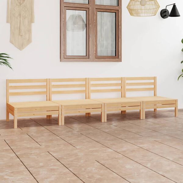 vidaXL 4 Piece Garden Lounge Set Solid Pinewood