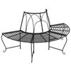 vidaXL Half Round Tree Bench &Oslash;159 cm Black Steel