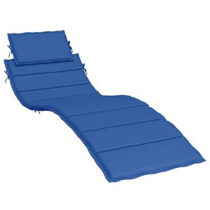 vidaXL Sun Lounger Cushion Royal Blue 186x58x4cm Oxford Fabric