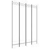 vidaXL 4-Panel Room Divider White 160x220 cm Fabric