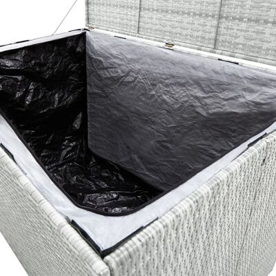 vidaXL Garden Storage Box Light Grey 150x100x100 cm Poly Rattan