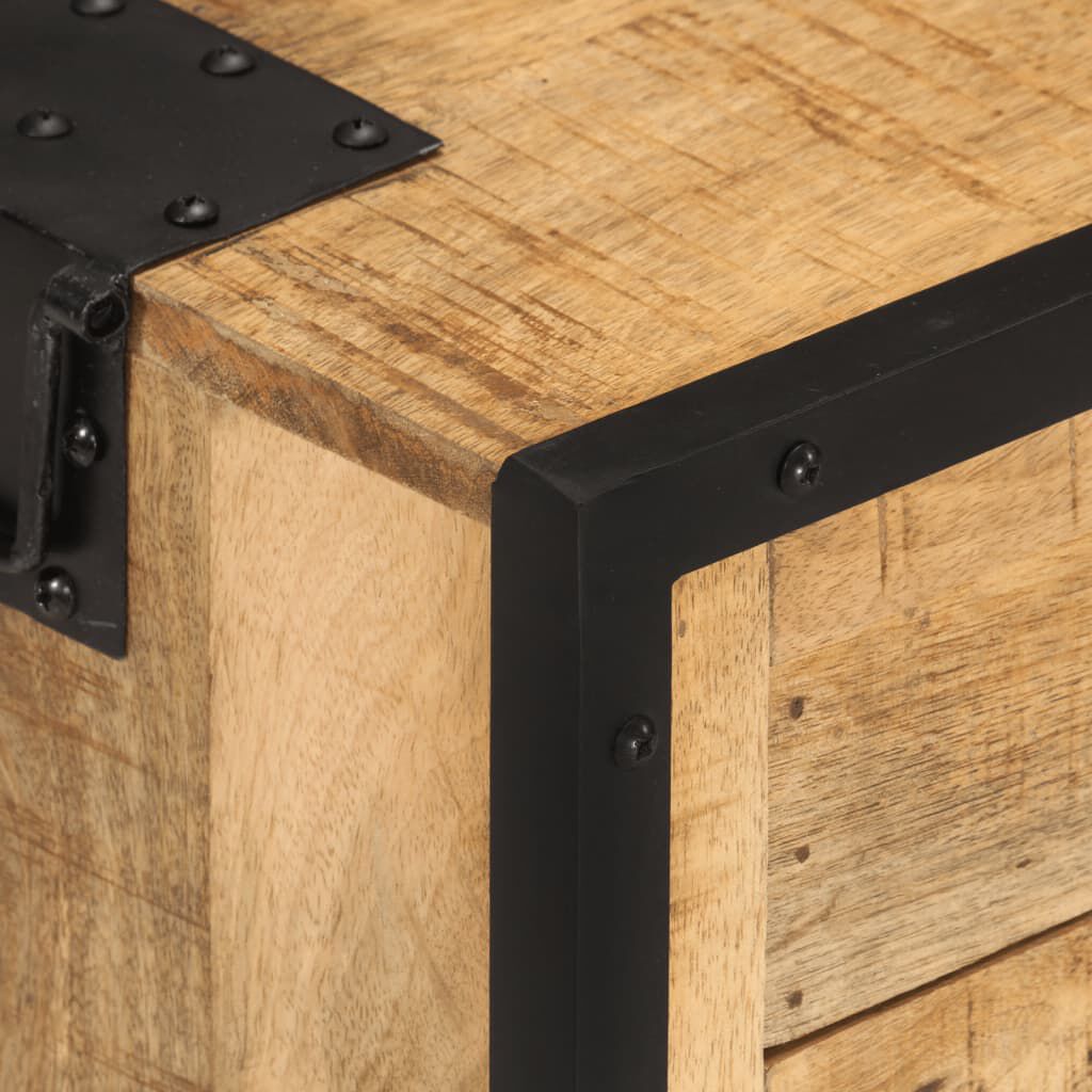 vidaXL Bedside Cabinet 43x30x51 cm Solid Rough Mango Wood