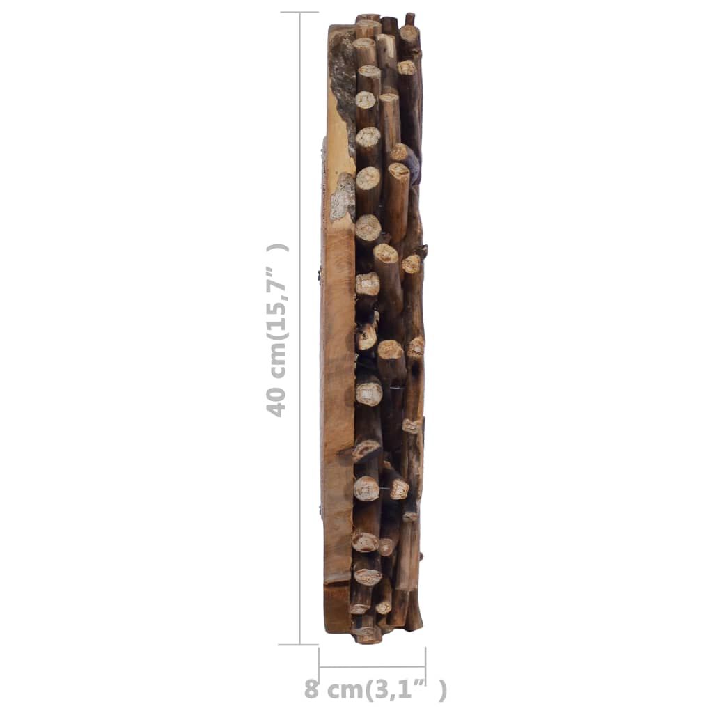 vidaXL Wall Mirror 40 cm Teak Round