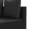 vidaXL 4 Piece Garden Sofa Set with Cushions Black Poly Rattan