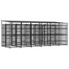 vidaXL Outdoor Dog Kennel with Roof Steel 11.06 m&sup2;