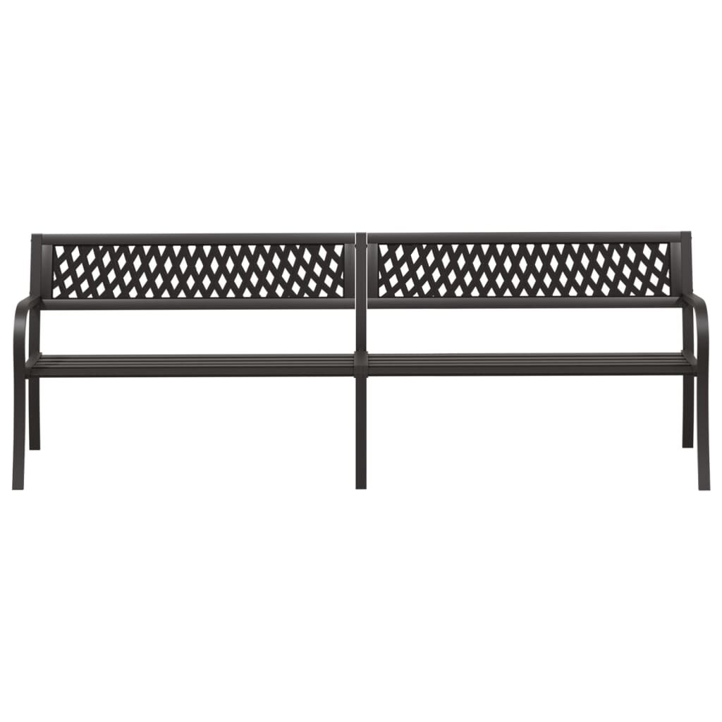 vidaXL Twin Garden Bench Black 237 cm Steel